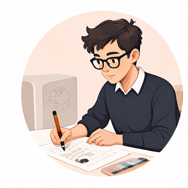 Artist practicing drawing