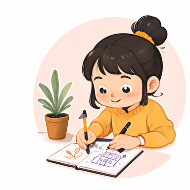 Beginner girl drawing